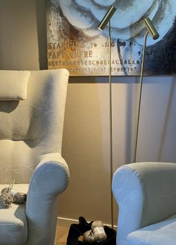 Aneta Lighting ARTIC gulvlampe 2-lys, matt messing, LED (7041661271463)