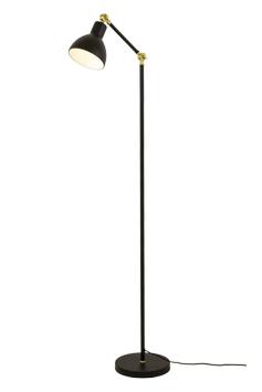 Aneta Lighting DUBLIN gulvlampe,  svart/ matt messing, E27 (7041661271579)
