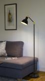 Aneta Lighting DUBLIN gulvlampe,  svart/ matt messing, E27 (7041661271579)