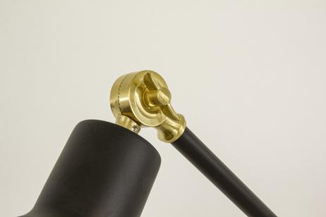 Aneta Lighting DUBLIN gulvlampe,  svart/ matt messing, E27 (7041661271579)