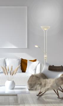 Aneta Lighting NICE gulvuplight,  hvit, LED, dimmers (7041661271449)