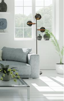 Aneta Lighting BOW golvlampe,  3-arm, svart, 3 x GU10 (7041661263215)