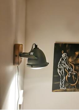 Aneta Lighting ALASKA vegglampe,  jerngrå/ tre,  GU10 (7041661265431)
