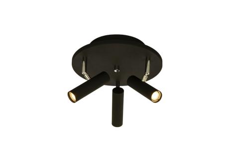 Aneta Lighting ARTIC takspot rund 3-lys, svart, 3 x 6W LED