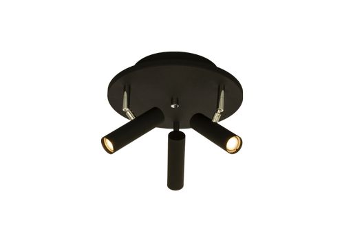 Aneta Lighting ARTIC takspot rund 3-lys, svart, 3 x 6W LED (7041661267862)