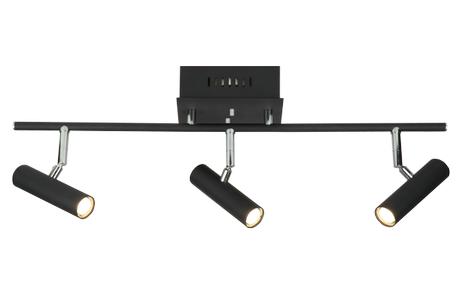 Aneta Lighting ARTIC takspot rett 3-lys, svart, 3 x 6W LED (7041661267923)