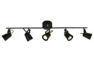 Aneta Lighting METZ takspot rett 5-lys, svart/ matt messing, GU10 (7041661271500)