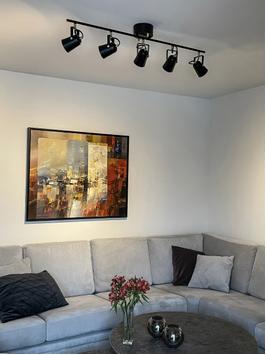 Aneta Lighting METZ takspot rett 5-lys, svart/ matt messing, GU10 (7041661271500)