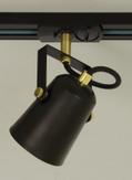 Aneta Lighting METZ takspot rett 5-lys, svart/ matt messing, GU10 (7041661271500)