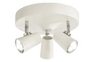 Aneta Lighting PILOT 3-SPOT plate, hvit, 3 x GU10 (7041661258396)