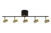 Aneta Lighting GUSTO 5-SPOT skinne, svart/ messing,  5 x 5W LED (7041661261884)