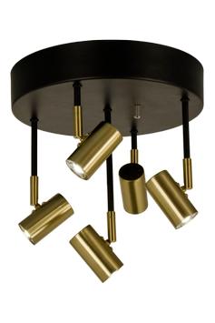 Aneta Lighting GUSTO takspot, svart/ mässing,  5 x 5W LED (7041661261242)