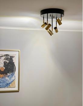 Aneta Lighting GUSTO takspot, svart/ mässing,  5 x 5W LED (7041661261242)