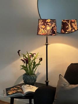 Aneta Lighting ISAK skjerm 26cm, "Wild garden" fløyel, E27 ring, justerbar opp/ned (7041661268692)
