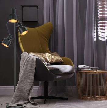 Aneta Lighting FERDINAND gulvlampe,  svart, 3 x E27 (7041661274273)
