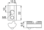 Baks Skyvemutter til midtholder/ sideholder (600909)