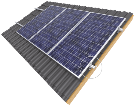 Baks Monteringssett for 4stk solcellepanel vertikalt (DS-V4N)