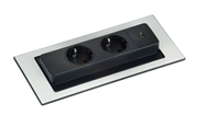 EVOLINE BackFlip frostet hvitt glass - 2x stikk 1x USB-C lader (1504386)