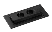 EVOline BackFlip matt sort stål - 2x stikk 1x USB-C lader (1504388)