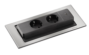 EVOLINE BackFlip rustfritt stål - 2x stikk 1x USB-C lader (1504384)