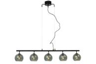 Aneta Lighting ATOM taklampe 5-lys rett, svart/ sotet,  5 x E14 (7041661274204)
