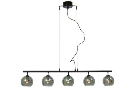 Aneta Lighting ATOM taklampe 5-lys rett, svart/sotet, 5 x E14