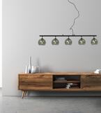 Aneta Lighting ATOM taklampe 5-lys rett, svart/ sotet,  5 x E14 (7041661274204)