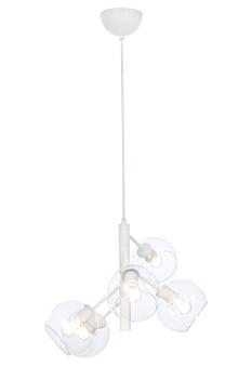 Aneta Lighting ATOM taklampe 5-lys, hvit/ klart (7041661274150)