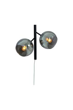 Aneta Lighting ATOM vegglampe 2-lys, svart/ sotet,  2 x E14 (7041661274235)