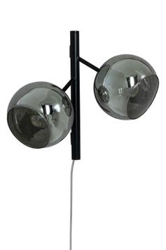 Aneta Lighting ATOM vegglampe 2-lys, svart/ sotet,  2 x E14 (7041661274235)