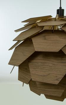 Aneta Lighting CARPATICA taklampa Ø60, brun fanér, E27 (7041661274136)