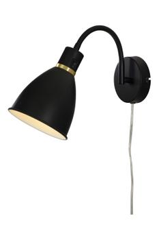 Aneta Lighting IDRE vegglampe,  svart, E27 (7041661274686)