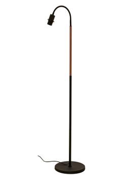 Aneta Lighting LJUSDAL gulvlampe 1-arm, svart/ valnøt,  med skjerm Futura 84301-15 separat packet (7392986770545)