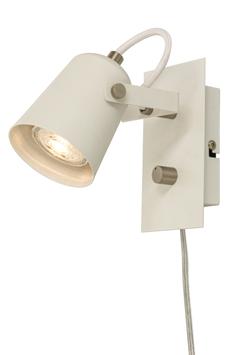 Aneta Lighting METZ vegglampe, hvit/stål, RAL9003, GU10