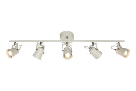Aneta Lighting METZ takspot 5-lys rett, hvit/ stål,  RAL9003, 5xGU10 (7041661273375)