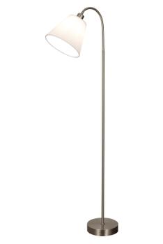 Aneta Lighting TROMSØ golvlampe,  stål/ hvit,  med miniveckad skjerm (7392986782692)