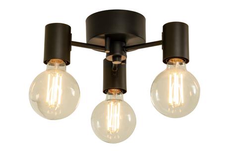 Aneta Lighting STRICT plafond, svart, 3 x E27 (7041661271913)