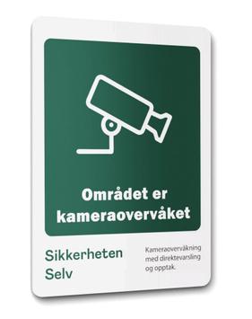 Reolink klistremerke - "Området er kameraovervåket" selvklebende vinyl - 80x110mm