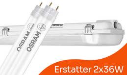 OSRAM Lysarmatur med LED-Lysrør 2x15.6W