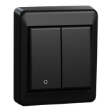 ELKO 2+1 pol bryter påvegg RS16 sort (1411863)