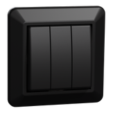 ELKO 1+1+1 bryter innfelt RS16 sort (1410233)