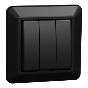 ELKO 1+1+1 bryter innfelt RS16 sort (1410233)