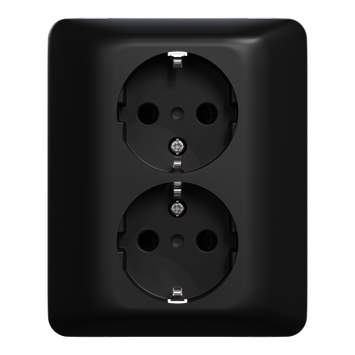 ELKO Dobbel stikkontakt hurtigklemmer RS16 sort