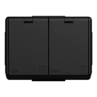 ELKO Dobbel stikkontakt sprutsikker påvegg RS16 sort