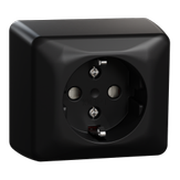 ELKO Enkel stikkontakt m/jord påvegg RS16 sort (1511599)