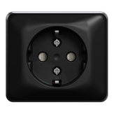 ELKO Enkel stikkontakt m/jord påvegg RS16 sort (1511599)