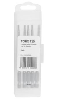 Toolsinvent BITS TORX TX15 100mm 5pk (8812986)
