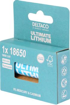 Deltaco Ultimate Lithium, 3.6V, 18650, 1-pk (ULT-18650-1P)