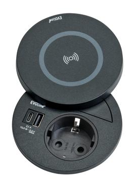 EVOline Circle80 DisQ - sort 15W magnetisk hurtiglader