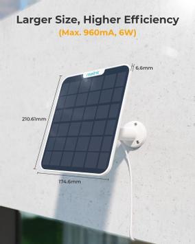Reolink solcellepanel - 6W - USB-C - hvitt inkludert micro-USB-adapter (Reolink-Solar-Panel-6W)